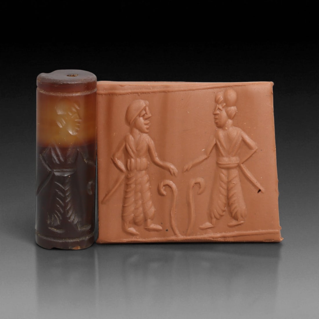 Ancient Neo-Babylonian Banded Agate Cylinder Seal, c. 7th-6th Century BCE 14g (1 of 3)