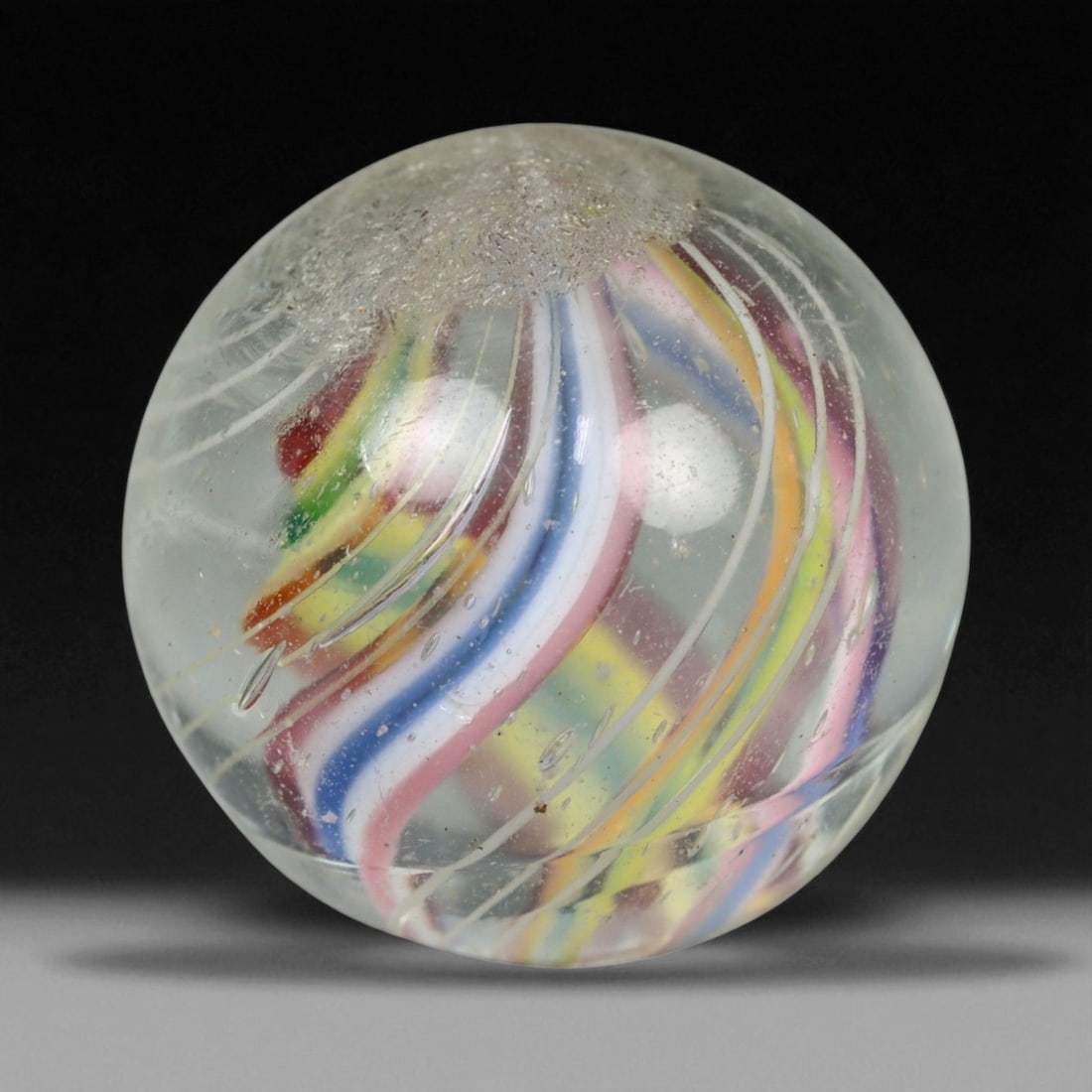 Vintage German Handmade Glass Swirl Marble, c. Early-Mid 20th Century, 15 mm (1 of 2)