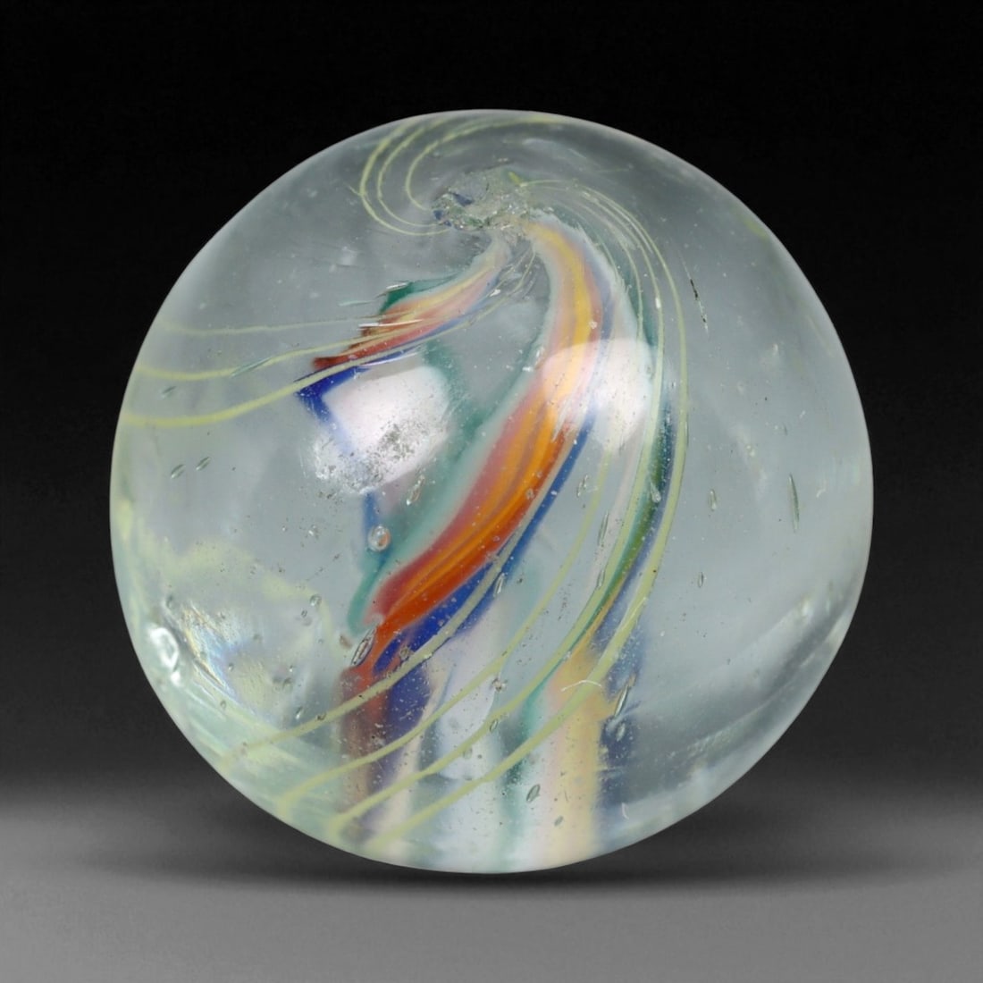 Vintage German Handmade Glass Swirl Marble, c. Early-Mid 20th Century, 15 mm (1 of 2)