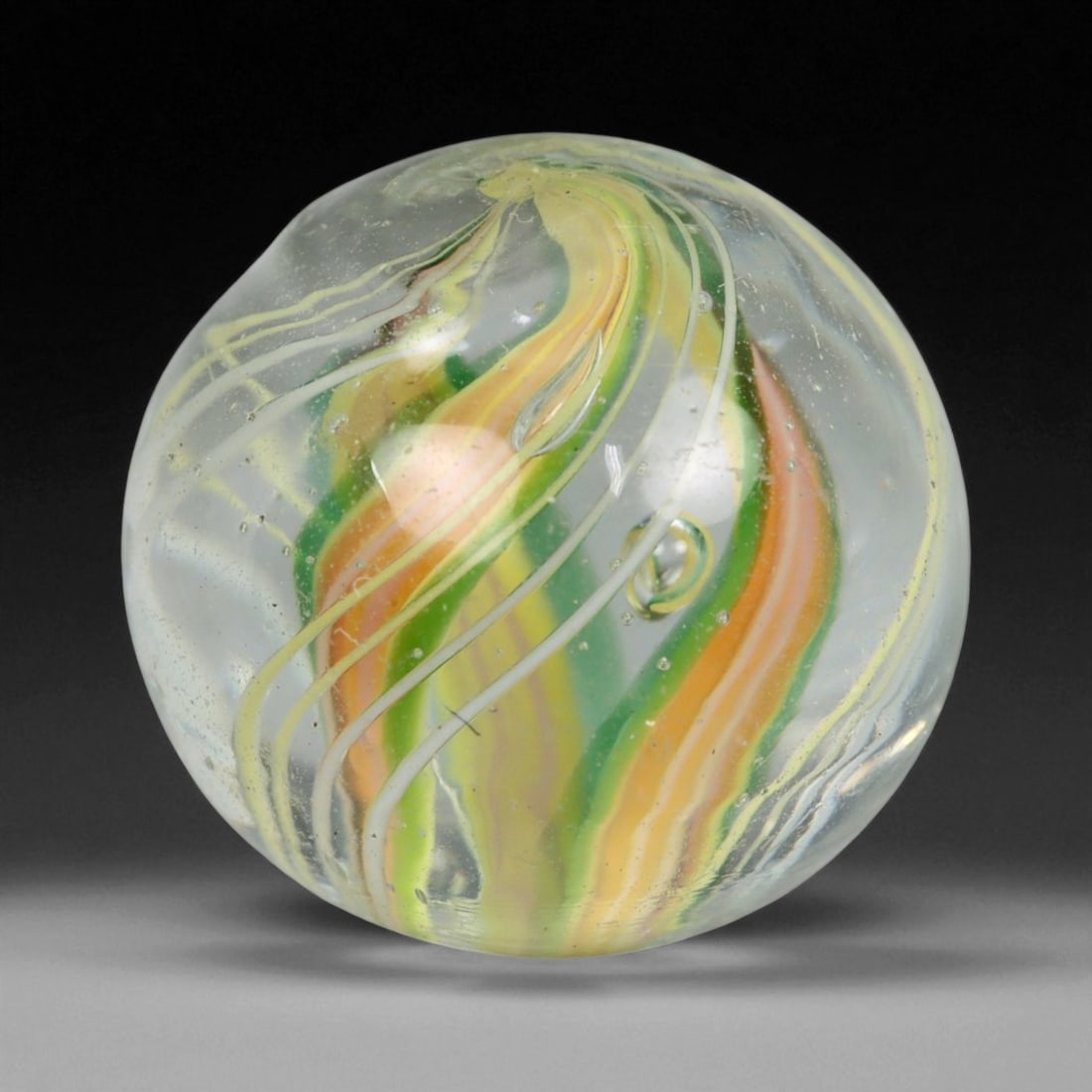 Vintage German Handmade Glass Swirl Marble, c. Early-Mid 20th Century, 15 mm (1 of 2)