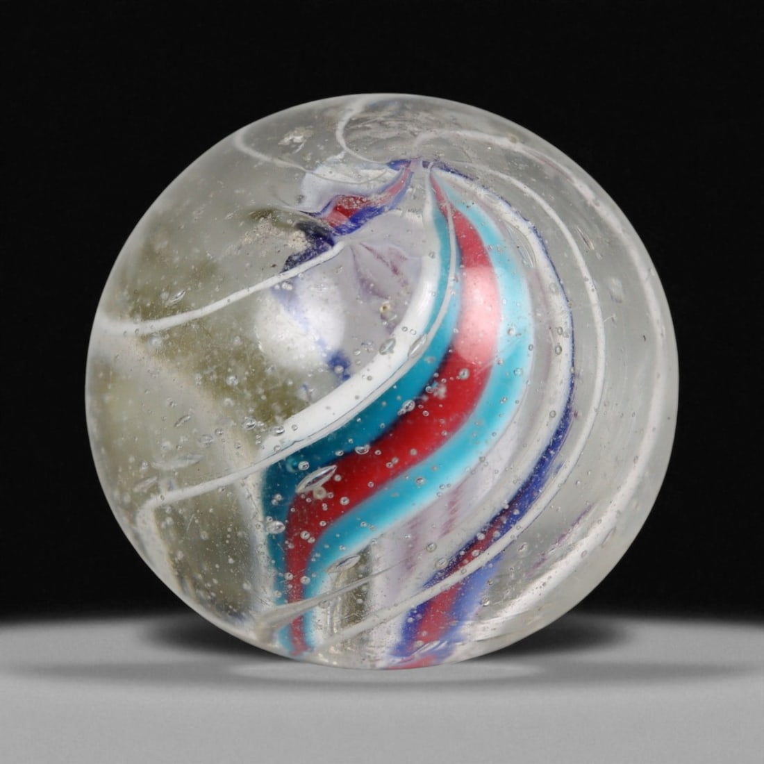 Vintage German Handmade Glass Swirl Marble, c. Early-Mid 20th Century, 16 mm (1 of 2)