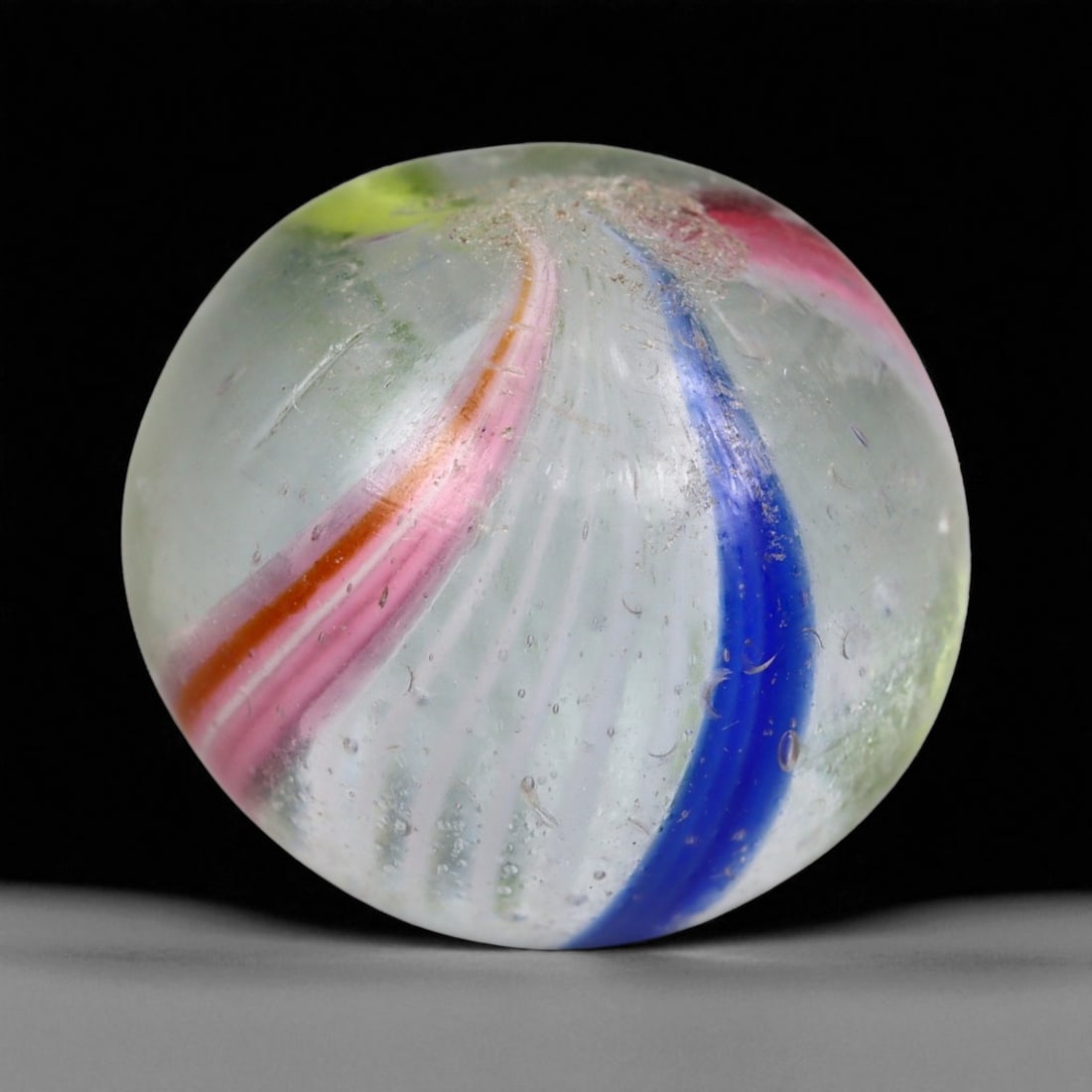 Vintage German Handmade Glass Swirl Marble, c. Early-Mid 20th Century, 17 mm (1 of 2)