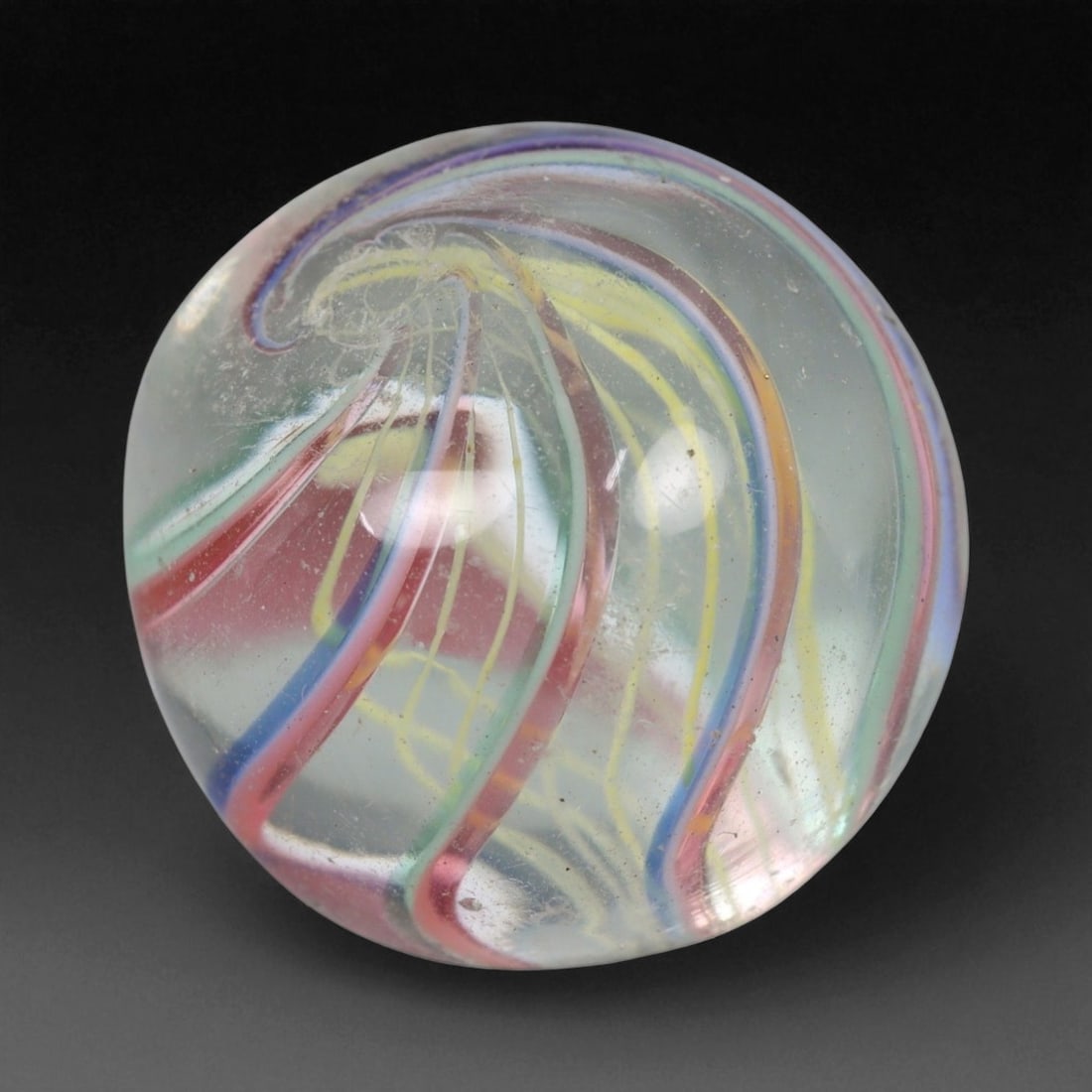 Vintage German Handmade Glass Swirl Marble, c. Early-Mid 20th Century, 15 mm (1 of 2)