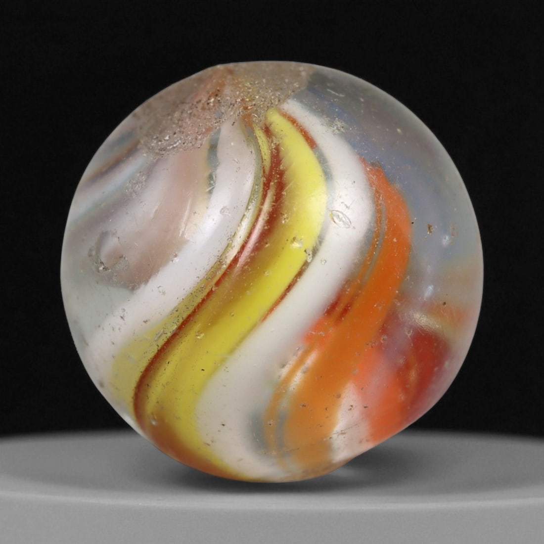 Vintage German Handmade Glass Swirl Marble, c. Early-Mid 20th Century, 15 mm (1 of 2)