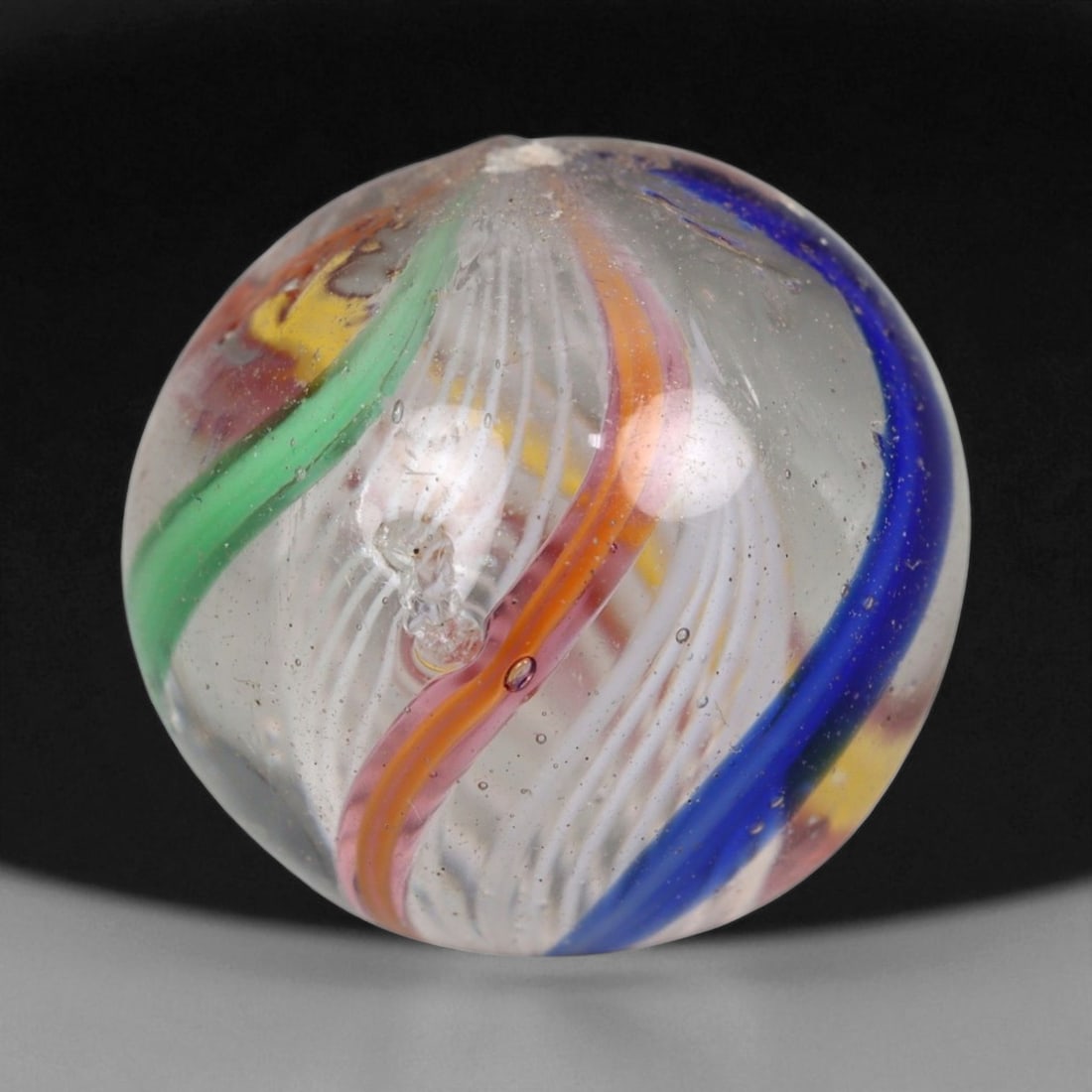 Vintage German Handmade Glass Swirl Marble, c. Early-Mid 20th Century, 15 mm (1 of 2)
