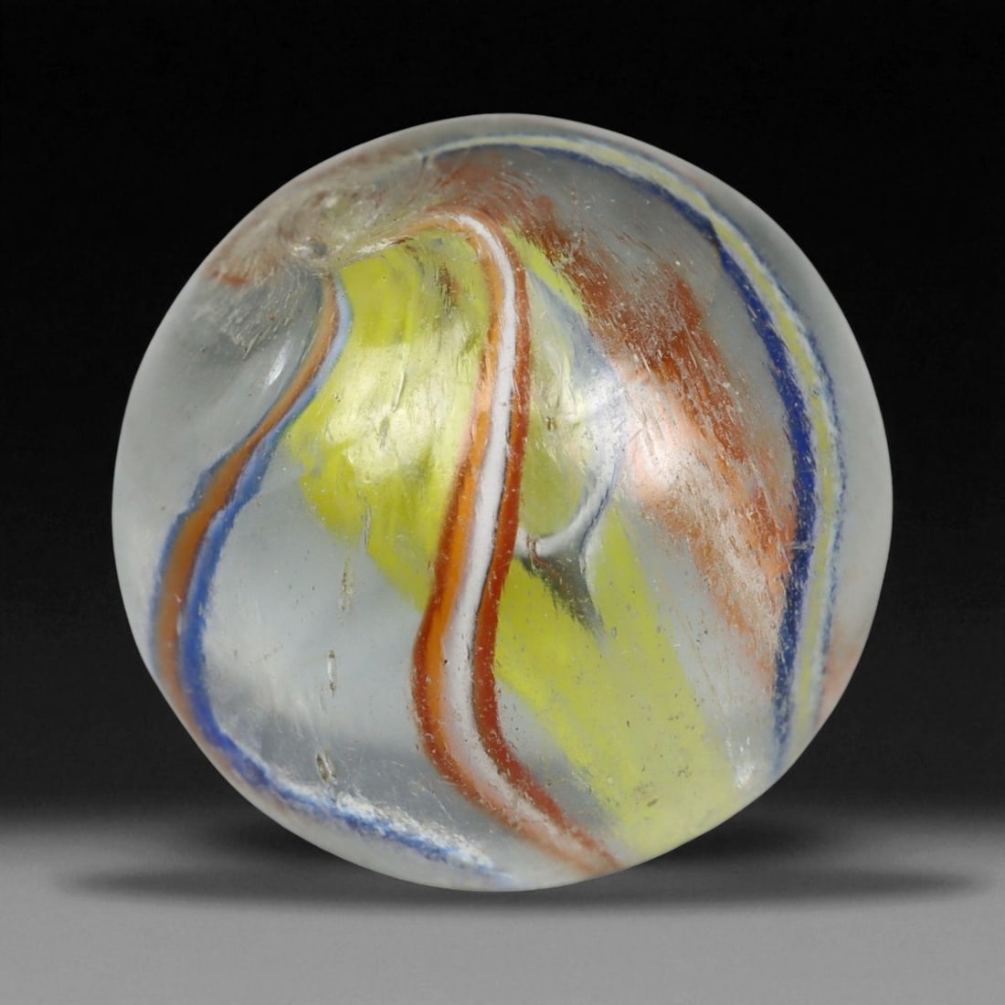 Vintage German Handmade Glass Swirl Marble, c. Early-Mid 20th Century, 15 mm (1 of 2)