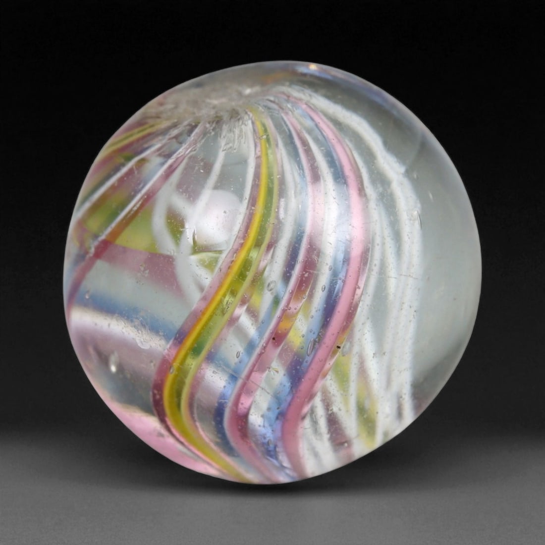 Vintage German Handmade Glass Swirl Marble, c. Early-Mid 20th Century, 16 mm (1 of 2)