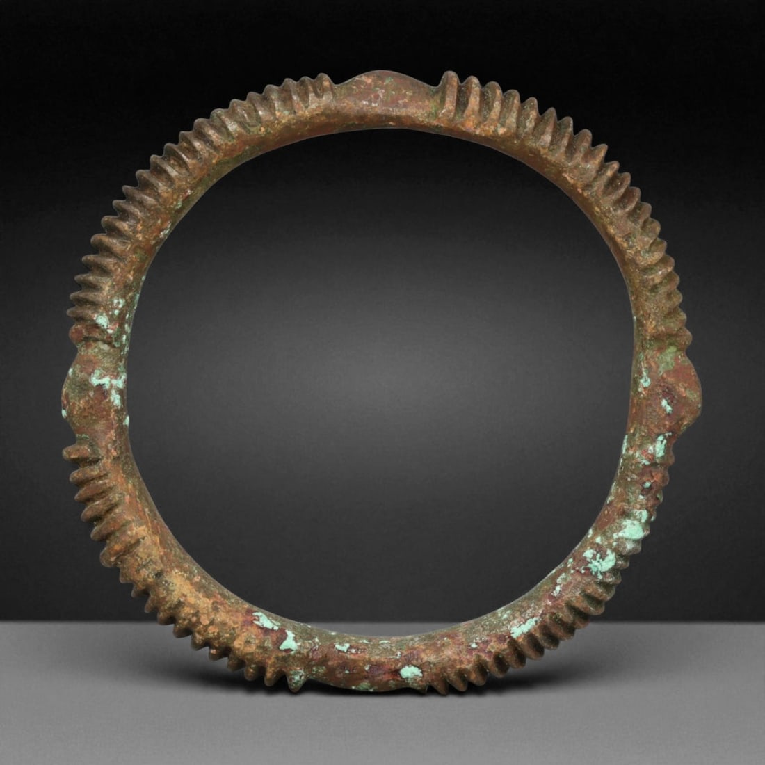Ancient Luristan Ribbed Bronze Bangle, c. 9th-7th Century BCE, 7.5cm (1 of 3)