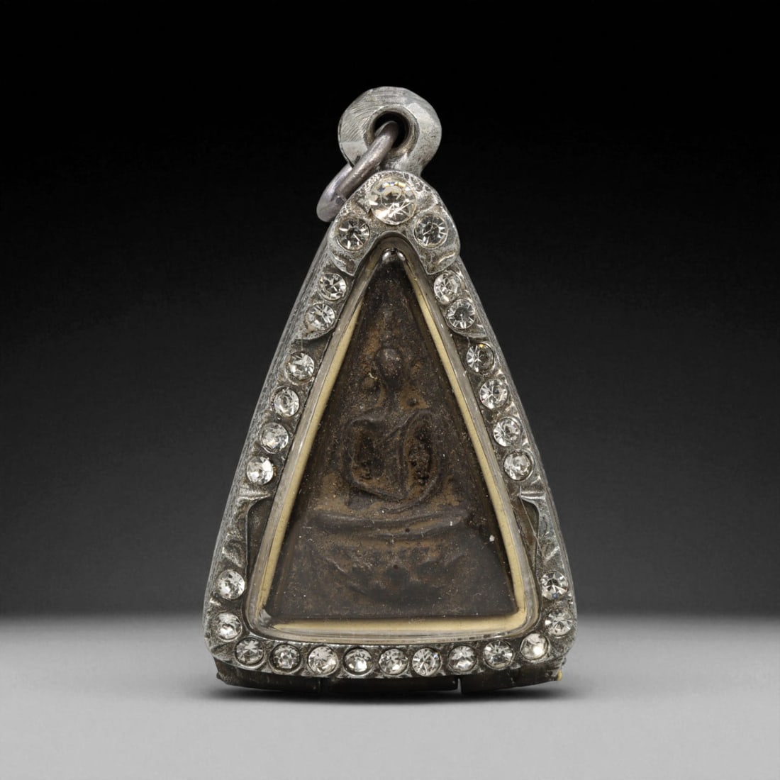 Vintage Thai Buddhist Amulet in Ornate Framed Setting, 20th Century , 5cm (1 of 2)