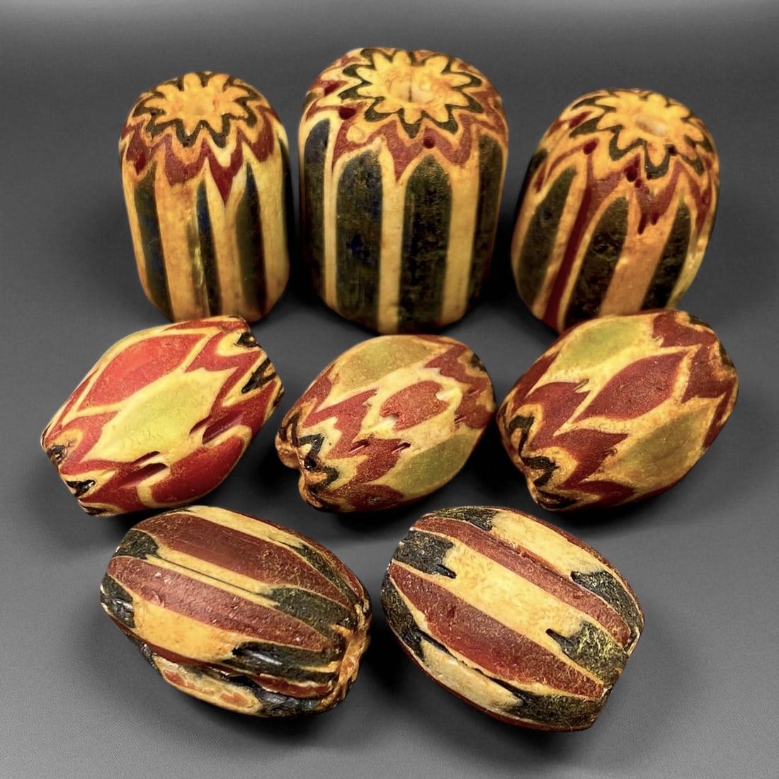 Antique Venetian Chevron Trade Beads, c. 19th Century, 2-2.6cm (1 of 1)