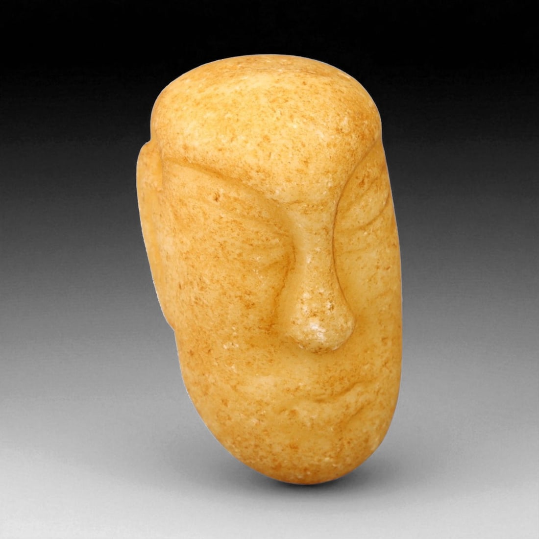 Ancient Medieval European Romanesque Stone Head Amulet, c. 11th-12th Century CE, 3.6cm (1 of 3)
