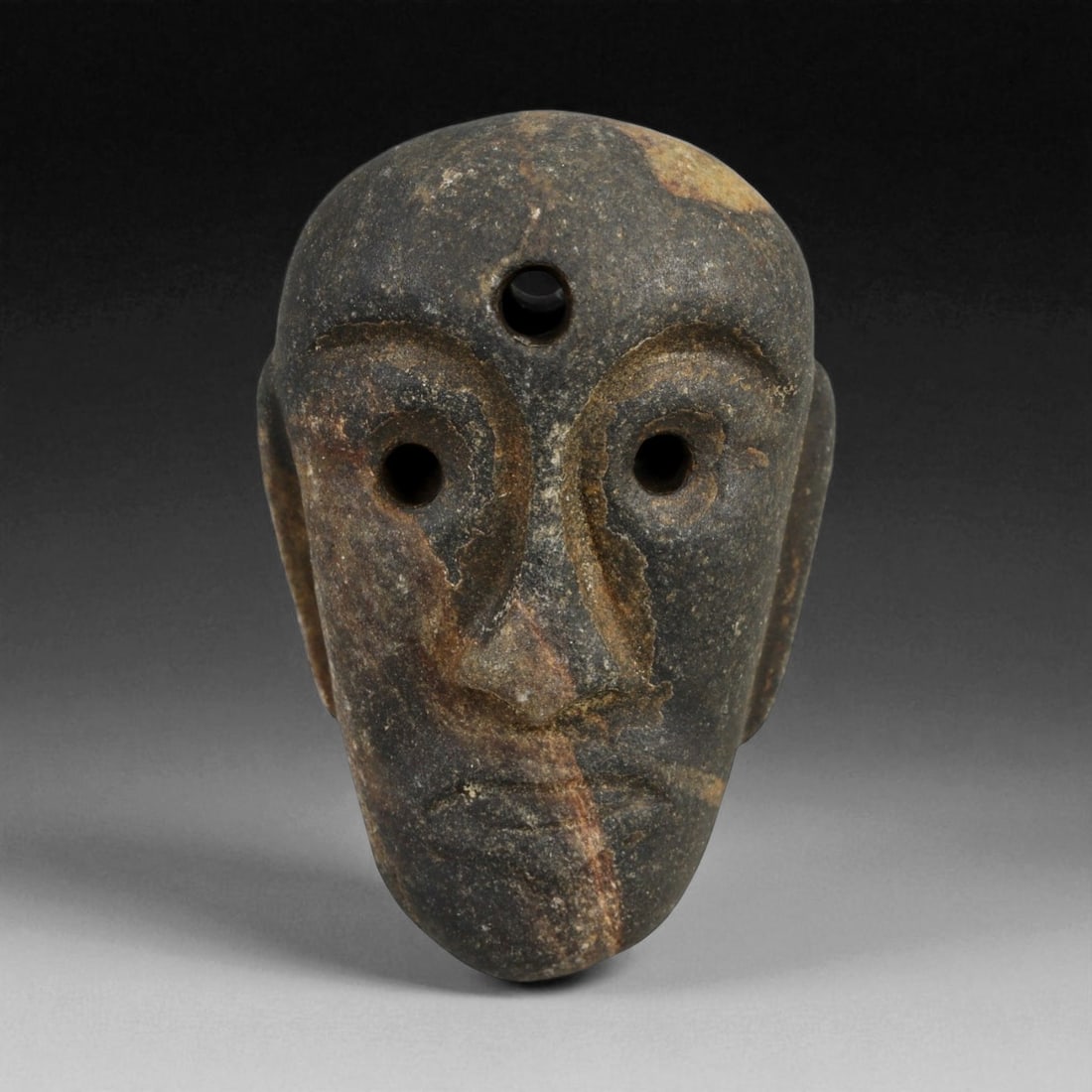 Ancient Phoenician Stone Head Amulet, c. 8th-6th Century BCE, 3.8cm (1 of 2)