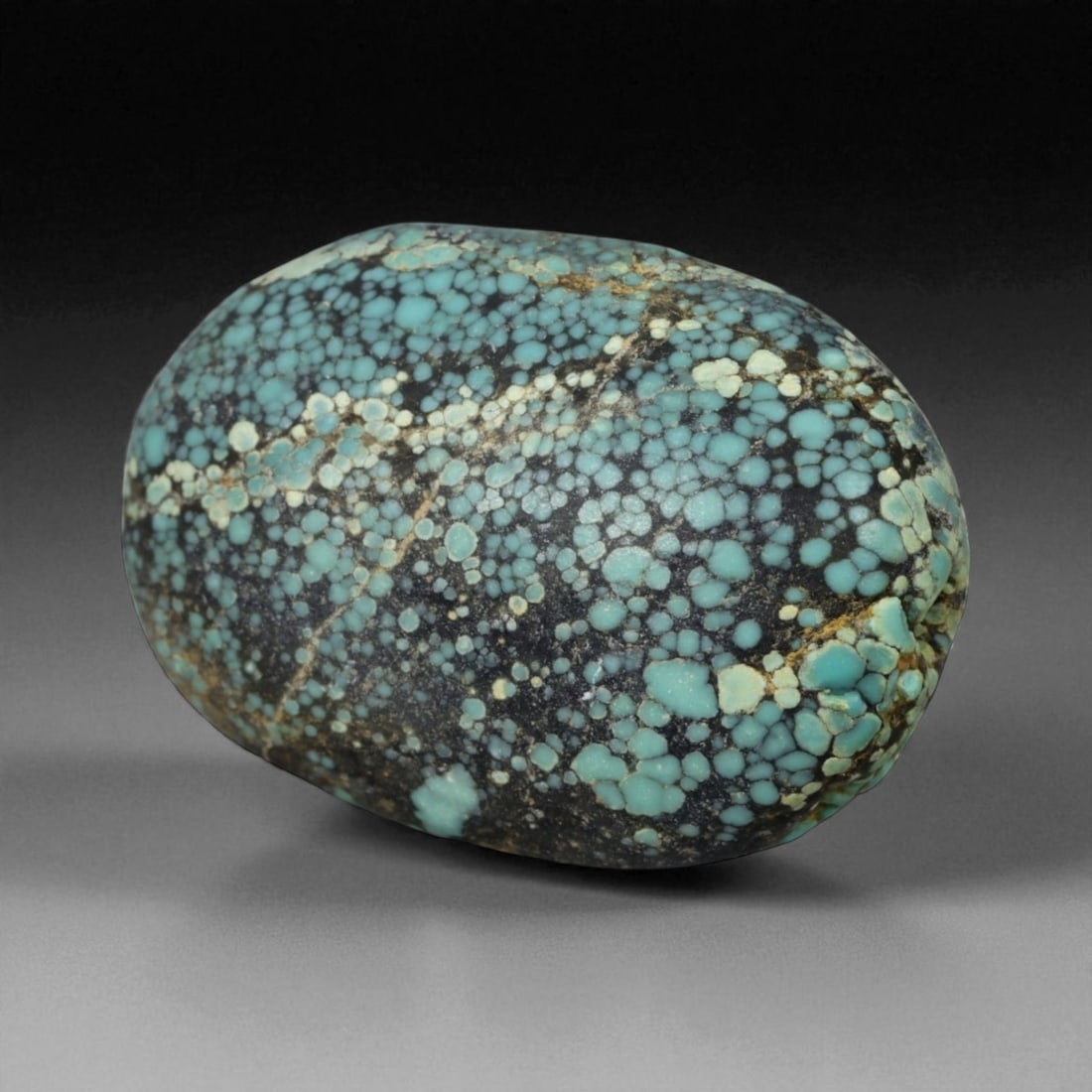 Antique Tibetan Mala Prayer Turquoise Amulet Bead, c. 18th-19th Century, 2.2cm, 5g (1 of 2)