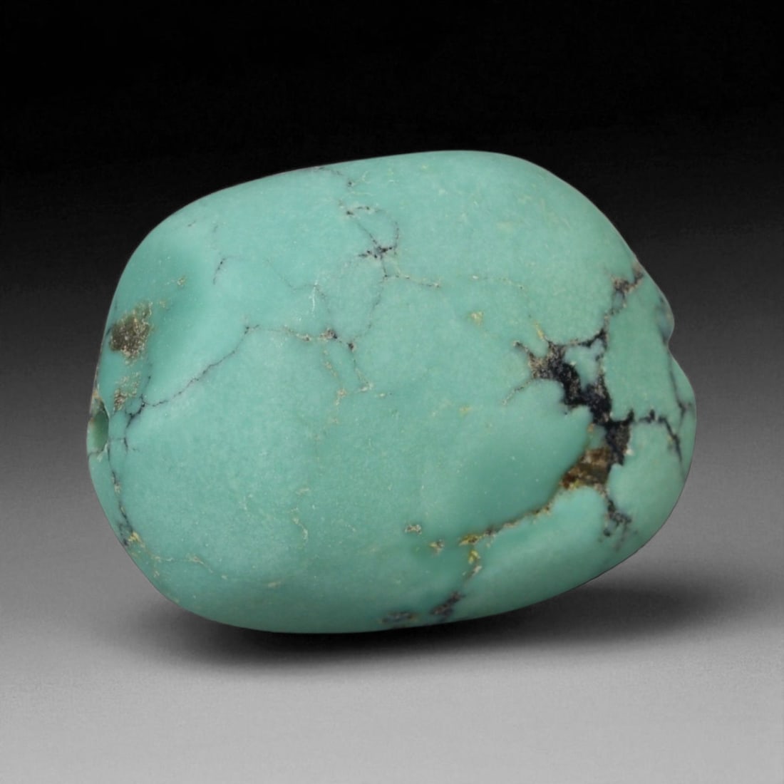 Antique Tibetan Mala Prayer Turquoise Amulet Bead, c. 18th-19th Century, 2cm, 4g (1 of 2)