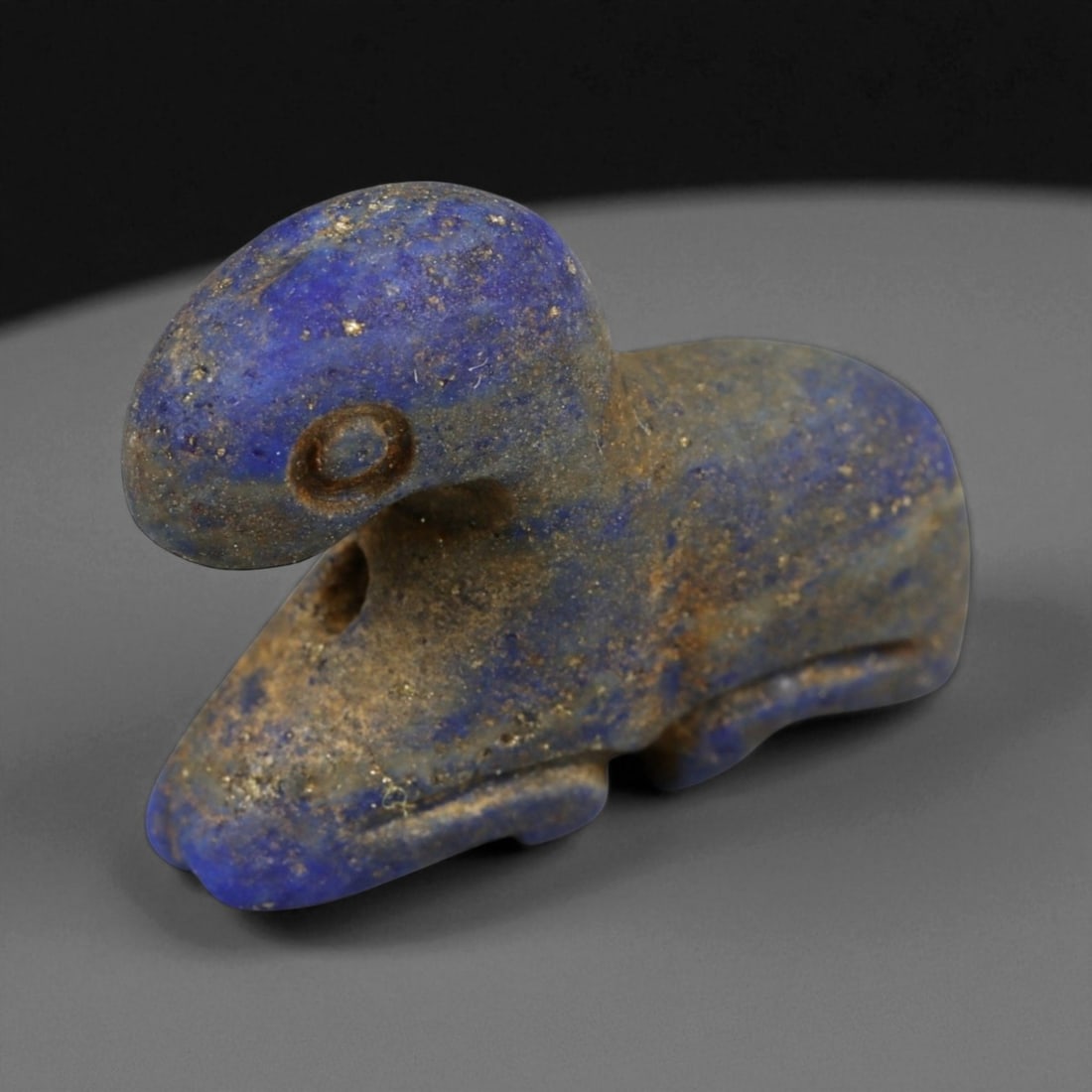 Ancient Near Eastern Lapis Lazuli Zoomorphic Amulet, c. Akkadian-Old Babylonian Period, 24 mm (1 of 3)