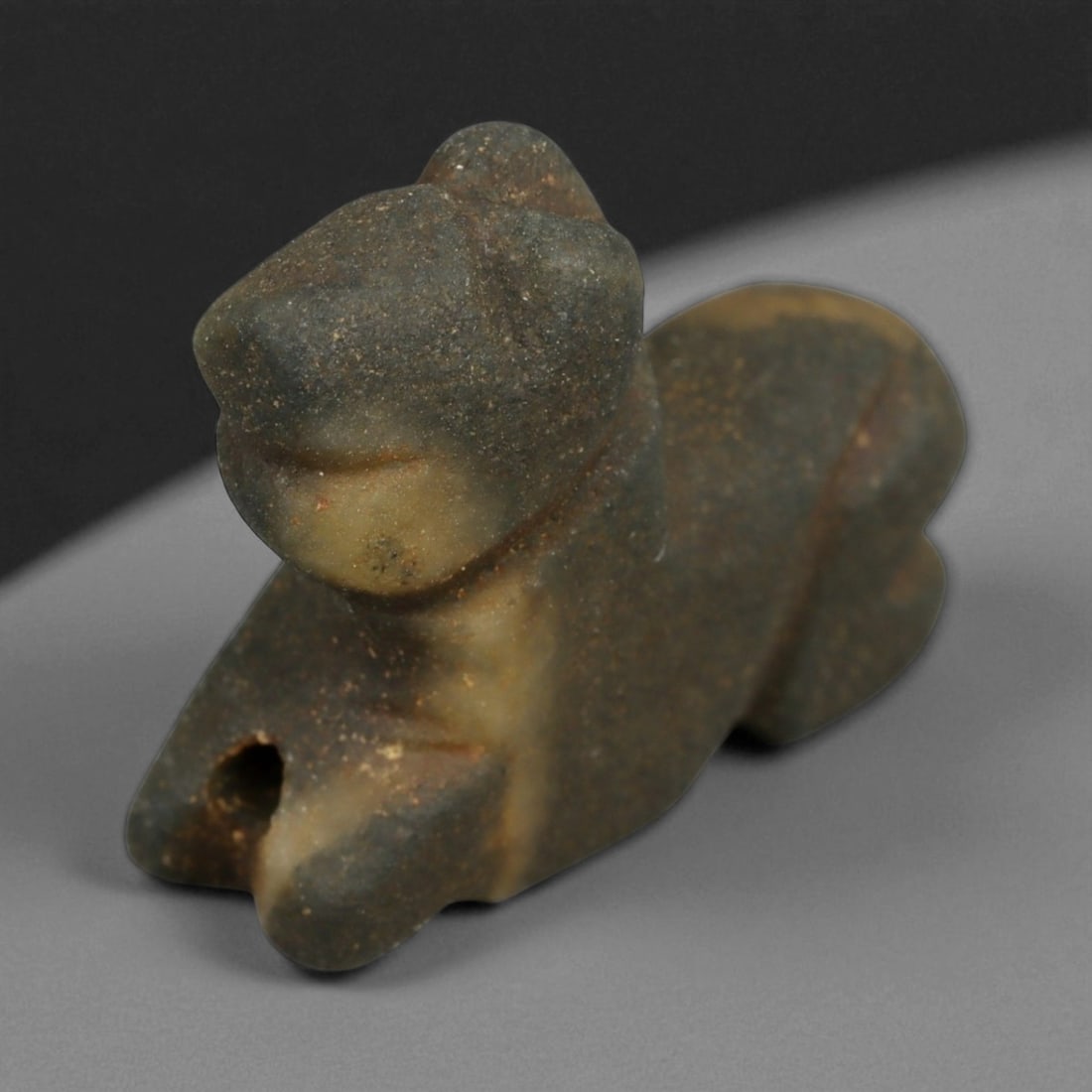 Ancient Near Eastern Black Stone Feline Amulet, c. 2nd-1st Millennium BCE 26 mm (1 of 3)