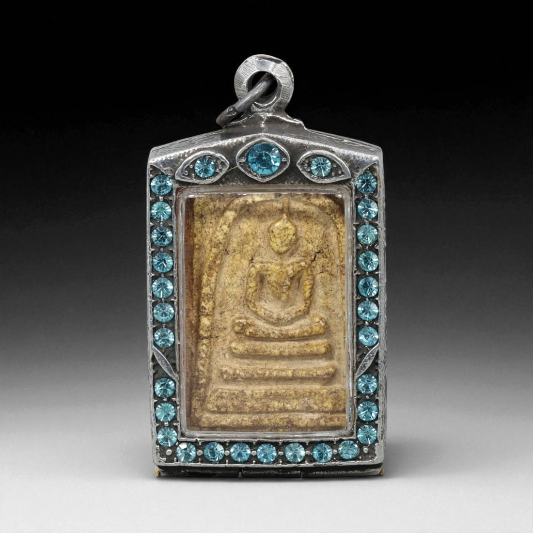 Vintage Thai Buddhist Amulet in Ornate Framed Setting, 20th Century , 5.5cm (1 of 2)