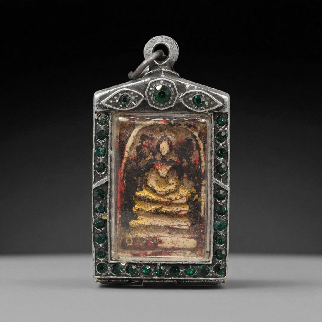 Vintage Thai Buddhist Amulet in Ornate Framed Setting, 20th Century , 6cm (1 of 2)