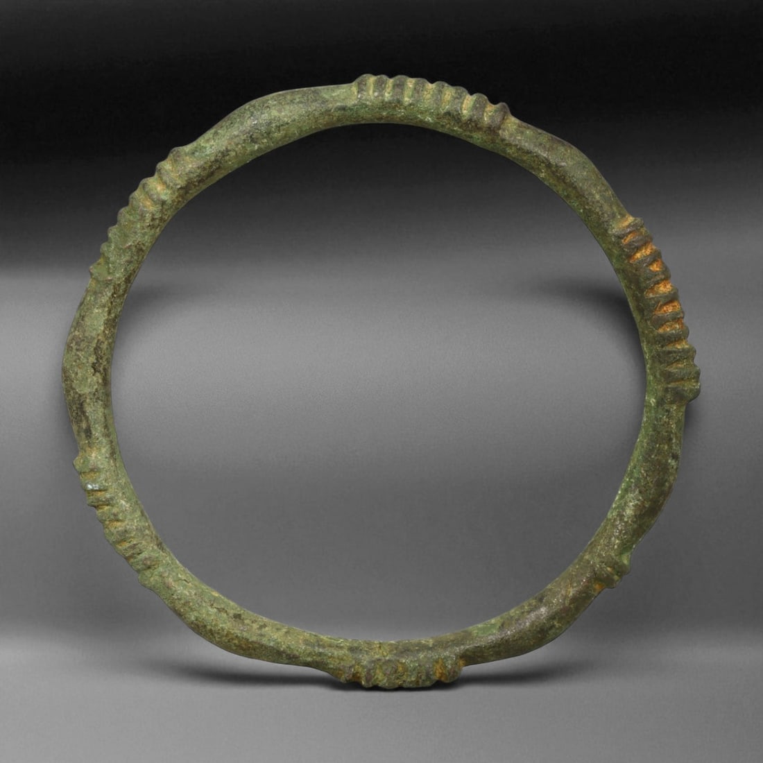 Ancient Luristan Ribbed Bronze Bangle, c. 9th-7th Century BCE, 7.1cm (1 of 3)