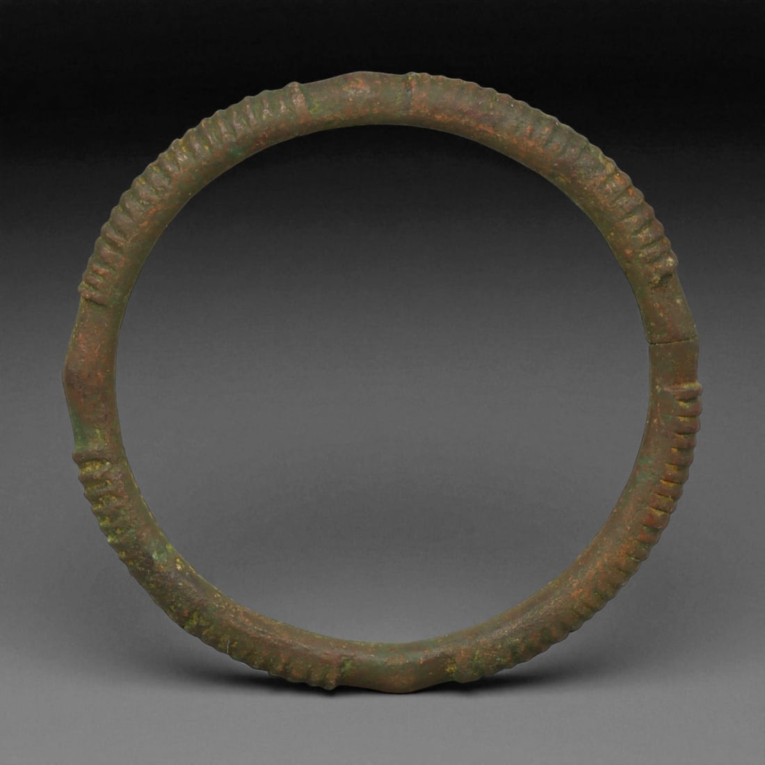 Ancient Luristan Ribbed Bronze Bangle, c. 9th-7th Century BCE, 6.9cm (1 of 3)
