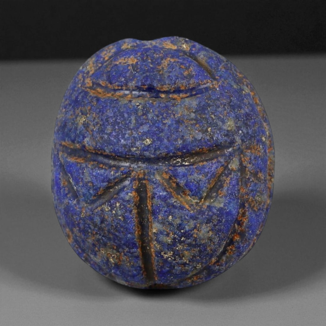 Ancient Egyptian Lapis Lazuli Scarab Amulet, c. 19th-21st Dynasty, New Kingdom 15 mm (1 of 3)