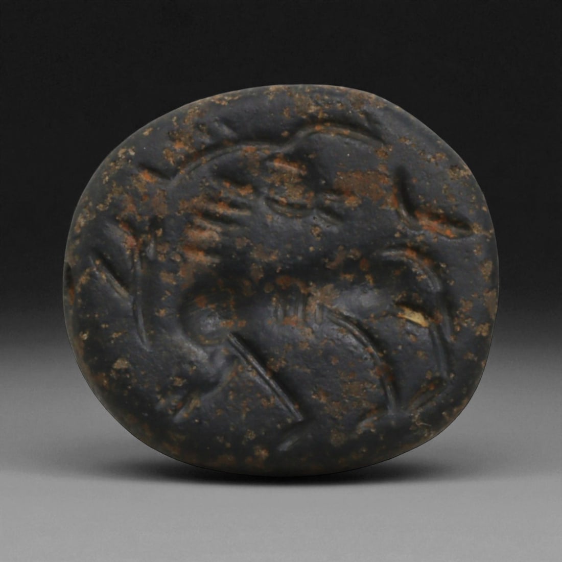 Ancient Near Eastern Double Convex Amulet Bead, c. 2nd-5th Century CE, 3cm (1 of 3)