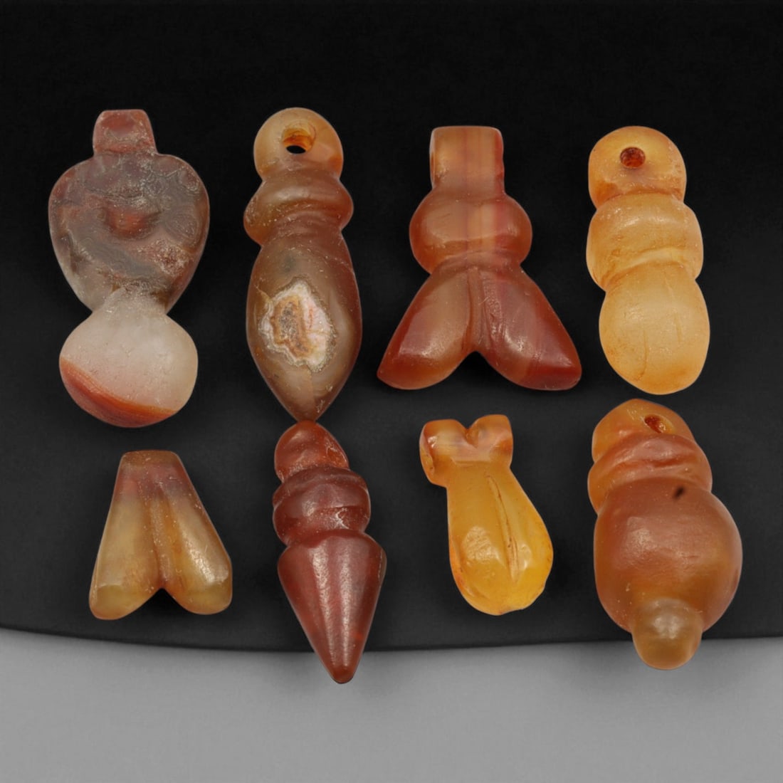 Ancient Coptic Egyptian Carnelian Amulets, c. 5th-7th Century CE, 1.4-2.1cm (1 of 1)