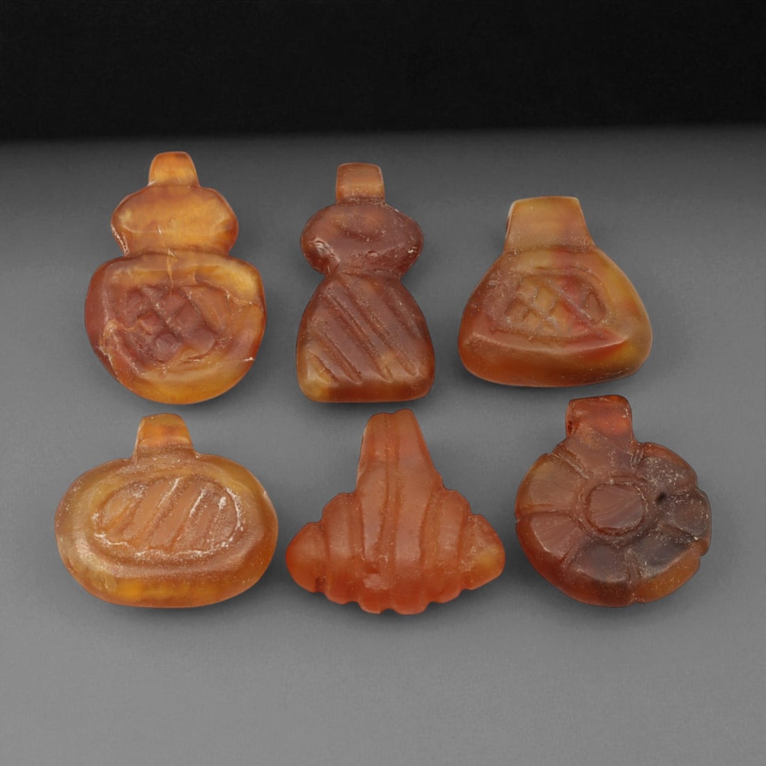 Ancient Coptic Egyptian Carnelian Amulets, c. 5th-7th Century CE, 1-2.2cm (1 of 1)