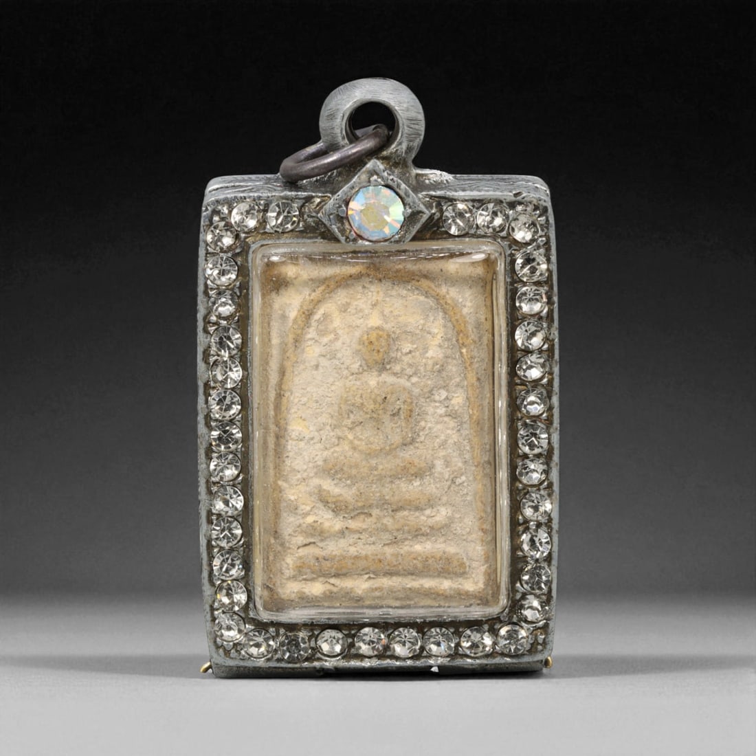 Vintage Thai Buddhist Amulet in Ornate Framed Setting, 20th Century , 5cm (1 of 2)