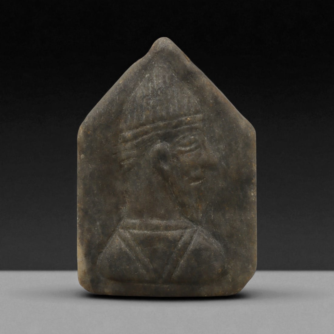 Ancient Neo-Assyrian Bearded Figure Stone Amulet, c. 9th-7th Century BCE, 6cm (1 of 3)