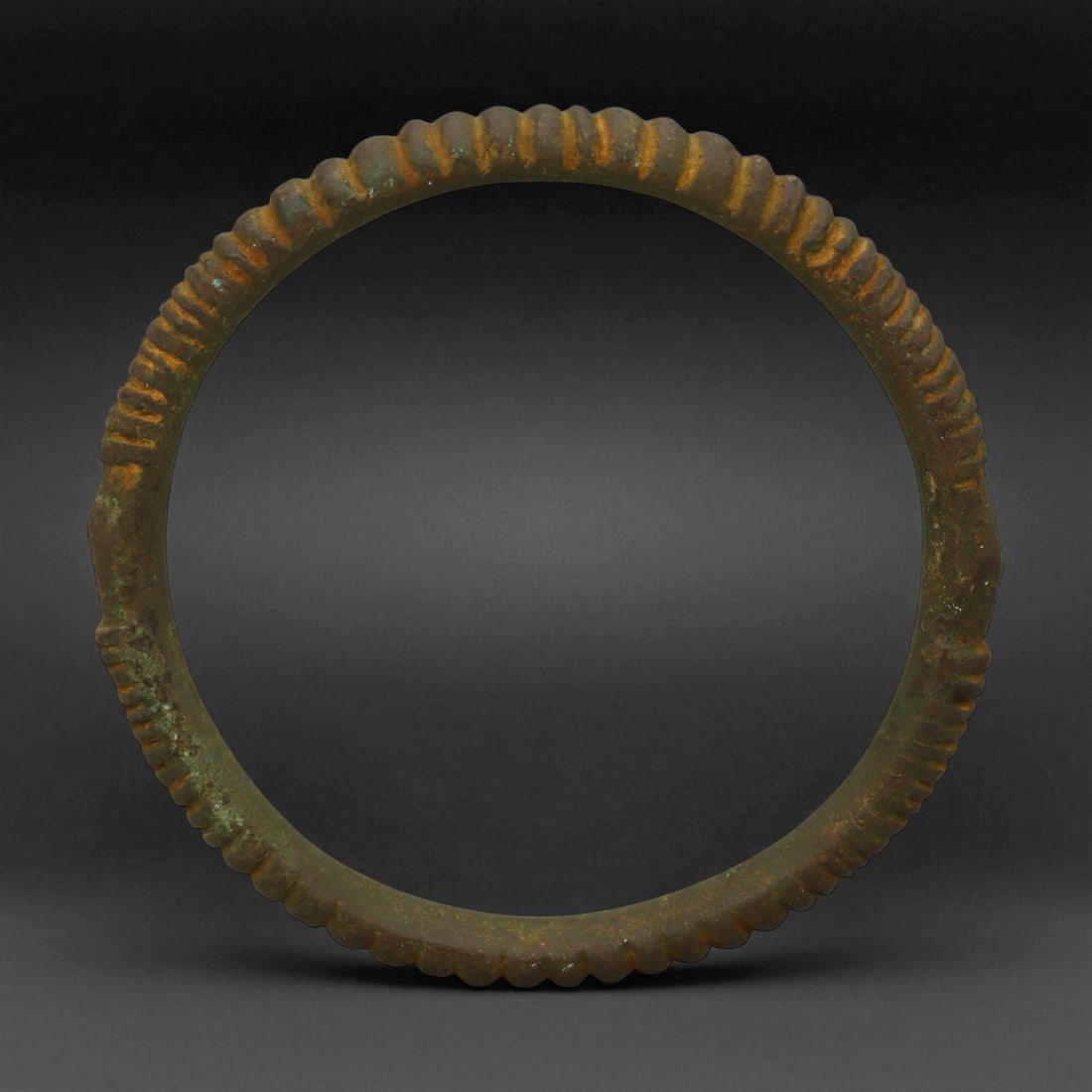 Ancient Luristan Ribbed Bronze Bangle, c. 9th-7th Century BCE, 7.7cm (1 of 3)