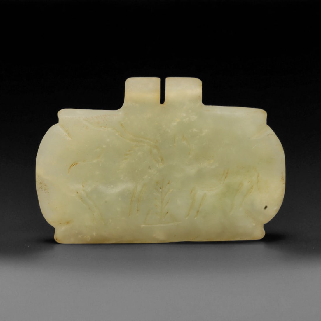Ancient Neo-Assyrian Sacred Tree Jade Amulet Pendant, c. 9th-7th Century BCE, 5.8cm (1 of 3)