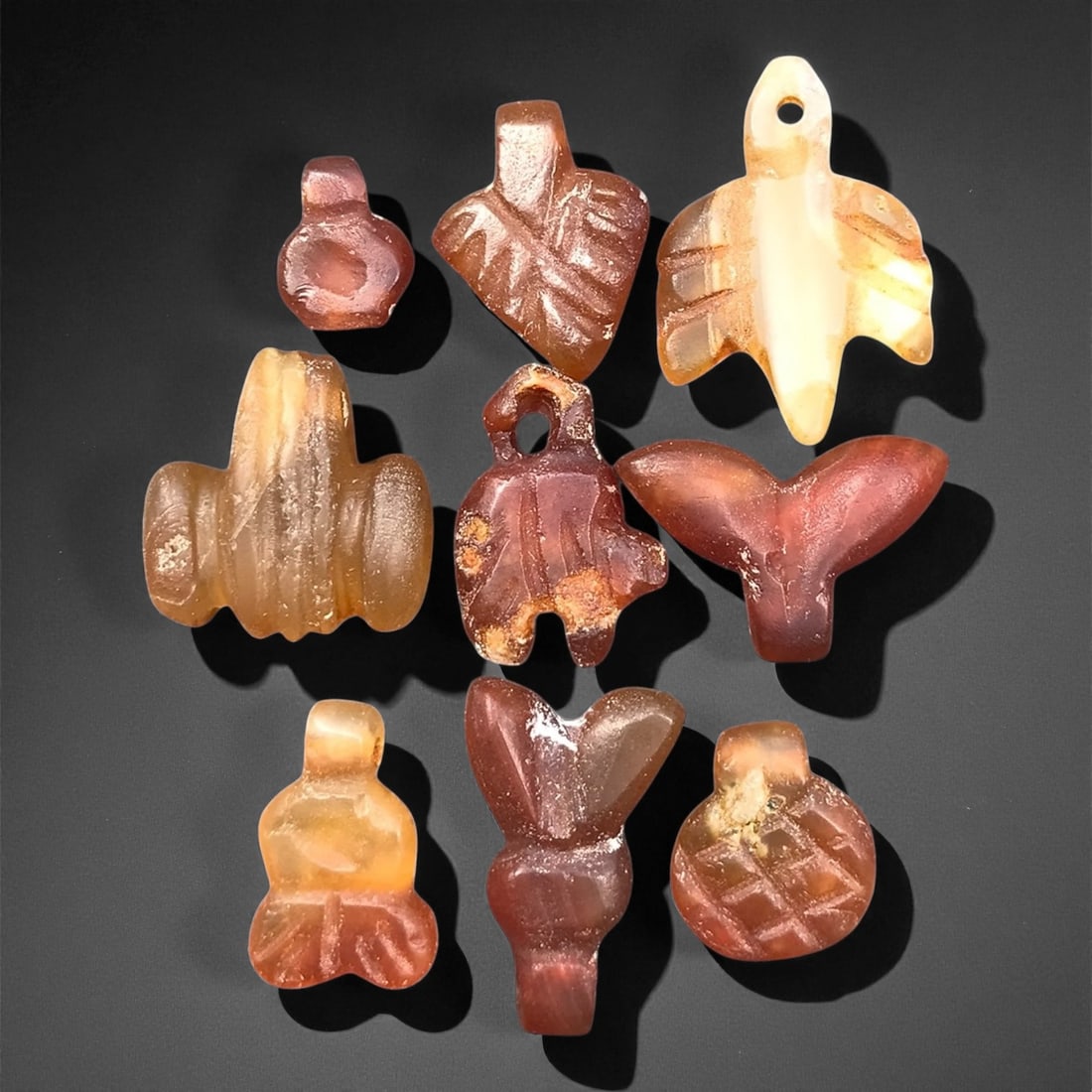 Ancient Coptic Egyptian Carnelian Amulet Collection, c. 5th-7th Century CE, 0.9-2 cm (1 of 1)