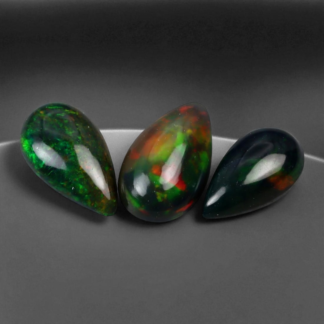 4.14 Carats Dark Fire Opal Cabochon Selection - Natural Ethiopian Stones (1 of 1)