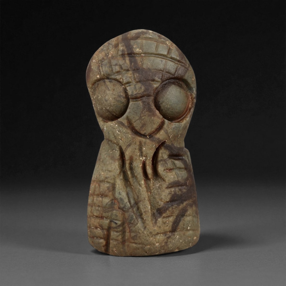 Ancient Byzantine Provincial Levantine Stone Maskette Idol, c. 9th-12th Century CE, 4.1cm (1 of 2)