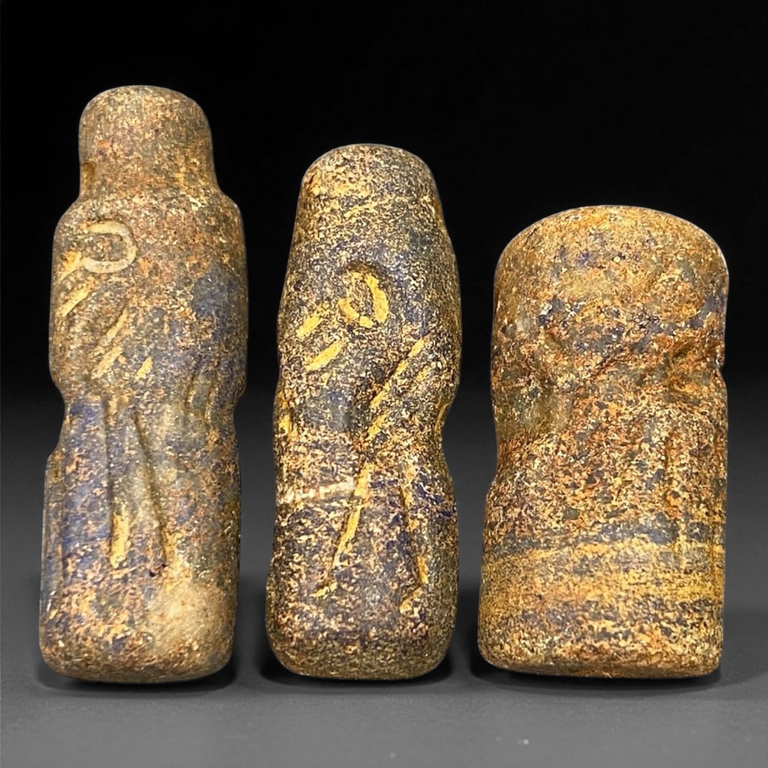 Ancient Akkadian Lapis Lazuli Cylinder Seals, c. 2300-2100 BCE, 2-2.9cm (1 of 2)
