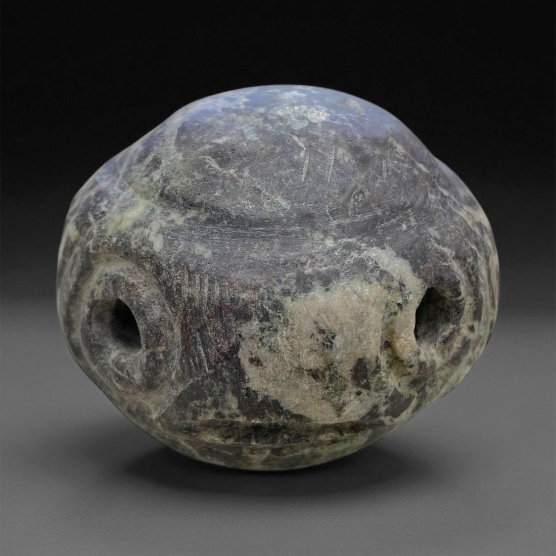 Ancient Elamite Ocular-Form Ritual Stone Amulet, c. 3rd Millennium BCE, 5cm, 123g (1 of 3)