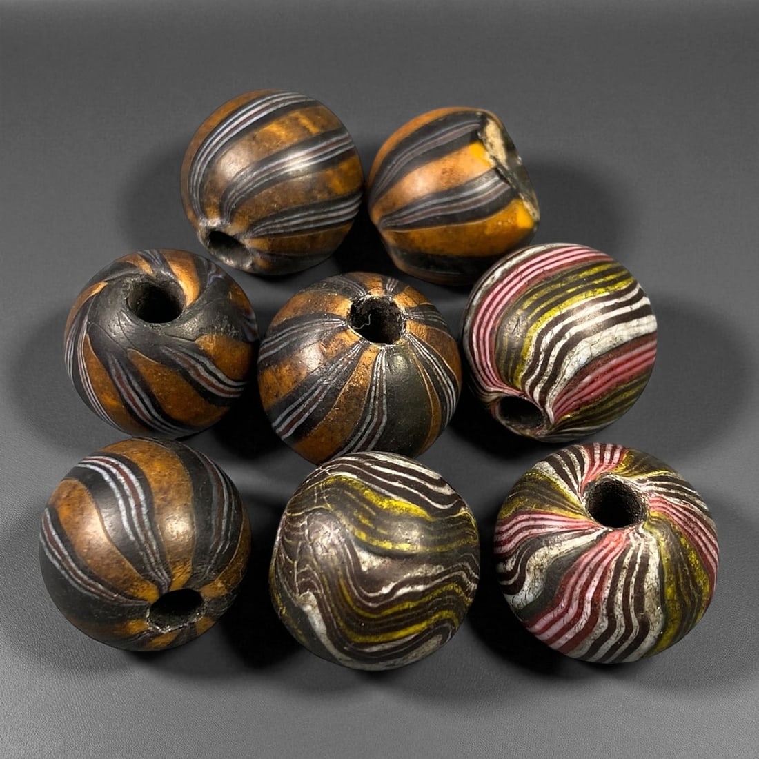 Antique Venetian Marble Trade Glass Beads, c. 19th Century, 1.5-1.7cm (1 of 1)