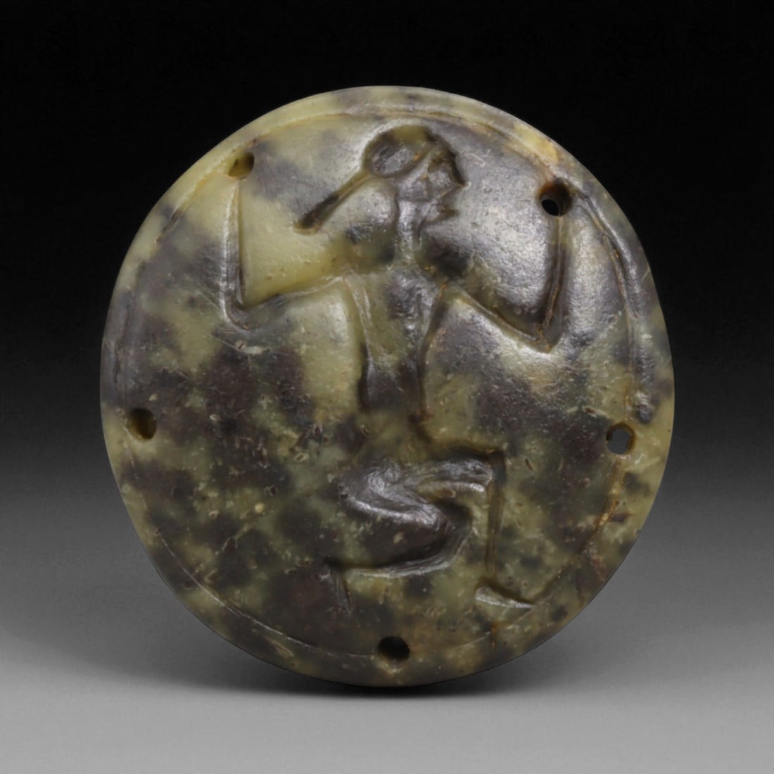 Ancient Indus Valley Steatite Amulet with Dancing Figure, c. 2600-1900 BCE, 3.8cm (1 of 3)
