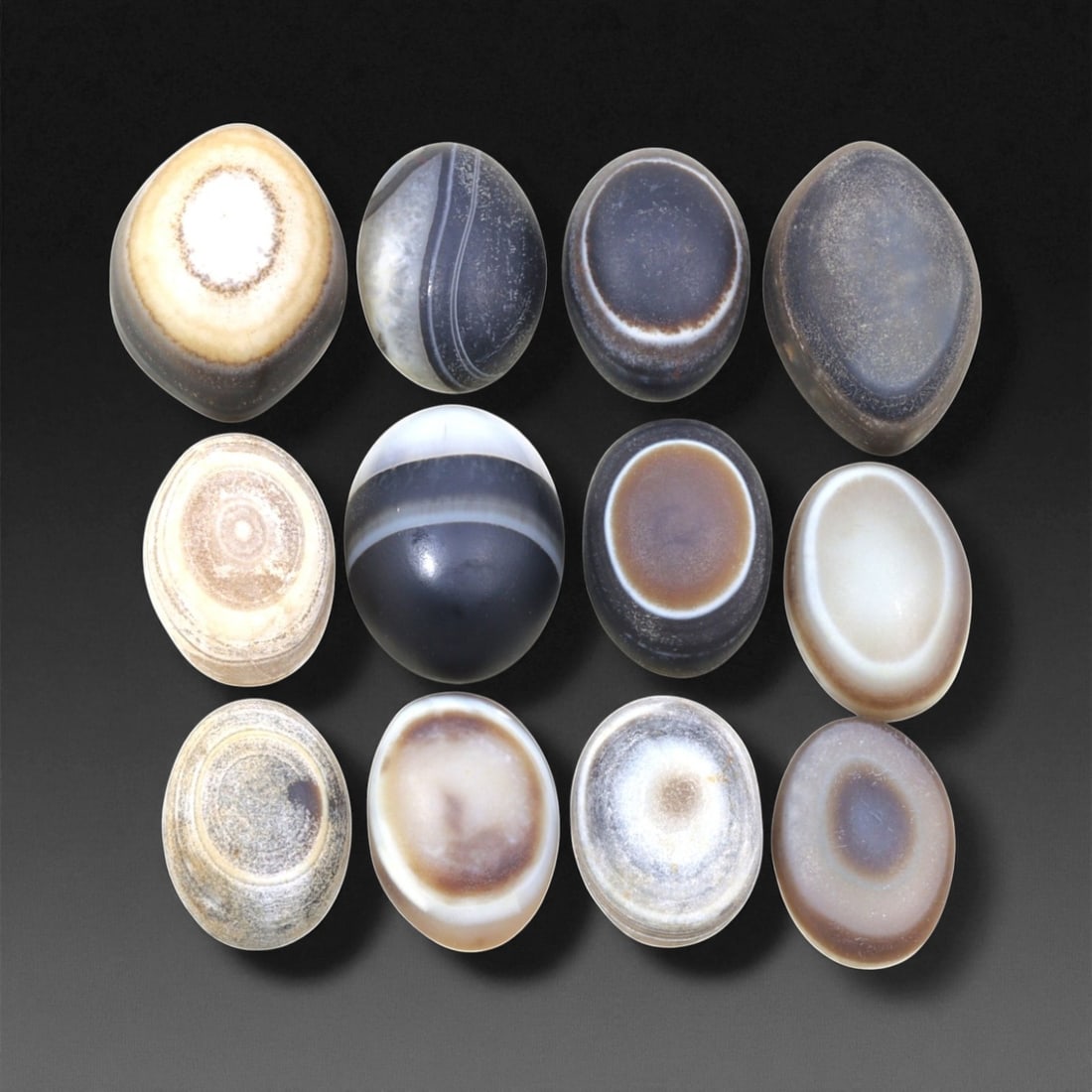 Ancient Medieval Tibetan Luk Mik "Goat's Eye" Agate Beads, c. 11th-14th Century CE, 1.7-2.2cm (1 of 1)