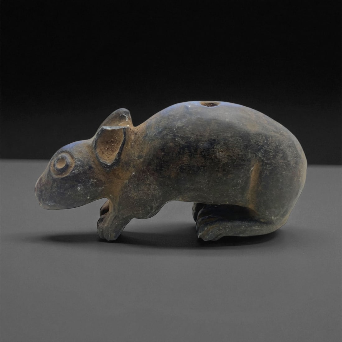 Ancient Colima Mouse Effigy Carved in Stone, c. 200 BCE-200 CE, 9cm, 128g (1 of 2)