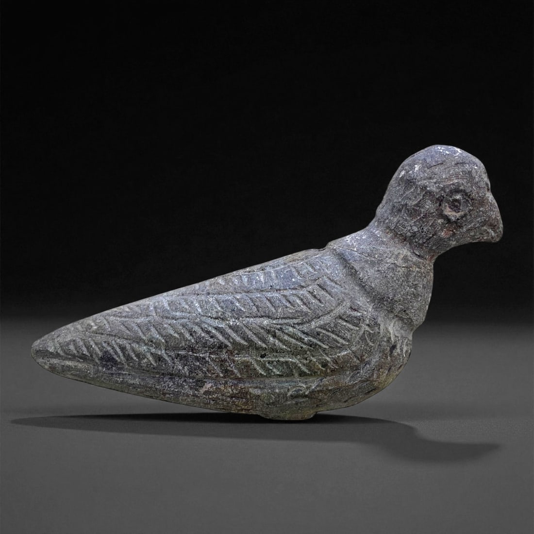 Ancient Bactrian Steatite Bird Effigy, c. 3rd-2nd Millennium BCE, 11cm, 153g: This finely carved steatite bird effigy, dating to the ancient Bactrian civilization (c. 3rd-2nd millennium BCE), captures the graceful simplicity and symbolic depth characteristic of early Central As