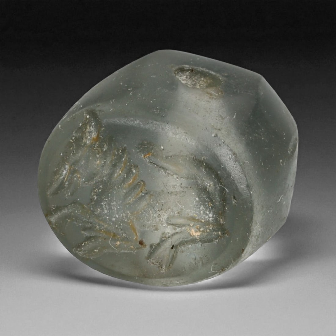 Ancient Parthian Intaglio Glass Stamp Seal, c. 2nd-1st Century BCE, 2cm, 9g (1 of 3)