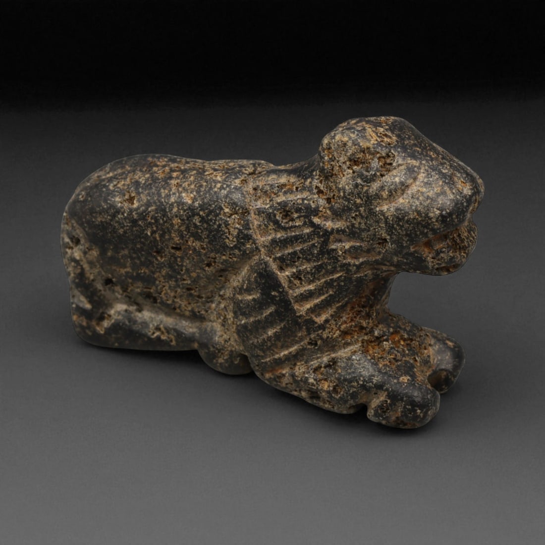 Ancient Bactrian Steatite Zoomorphic Bead, c. 2nd-1st Millennium BCE, 2.8cm, 2DJ: This finely carved zoomorphic bead from ancient Bactria, dating to the 2nd-1st millennium BCE, exemplifies the region's early mastery of symbolic animal representation. Fashioned from dark steatite wi