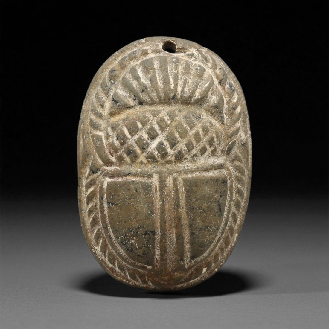 Ancient Middle Kingdom Egyptian Steatite Scarab Amulet, c. 1980-1760 BCE, 4.5cm, 60ET (1 of 2)