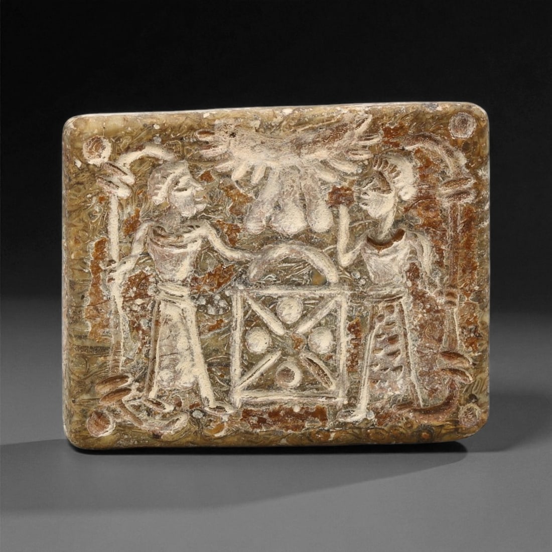 Ancient Akkadian Fossilized Stone Stamp Seal, c. 24th-22nd Century BCE, 3.9cm, 86ET (1 of 2)