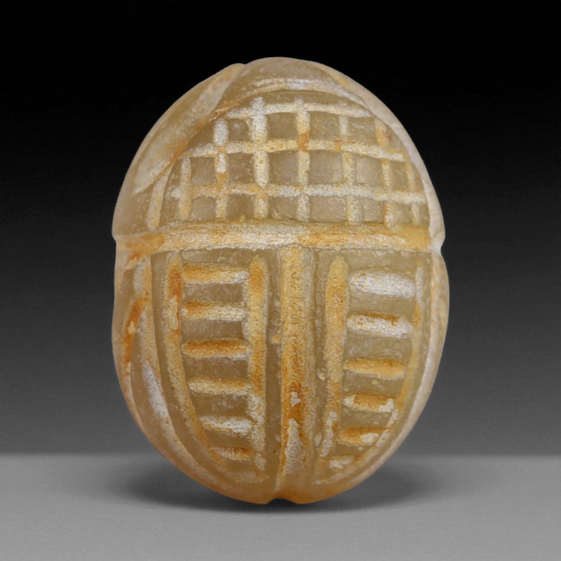 Ancient Egyptian Chalcedony Scarab Amulet, New Kingdom, c. 16th-11th Century BCE, 2.1cm, 69CB (1 of 3)
