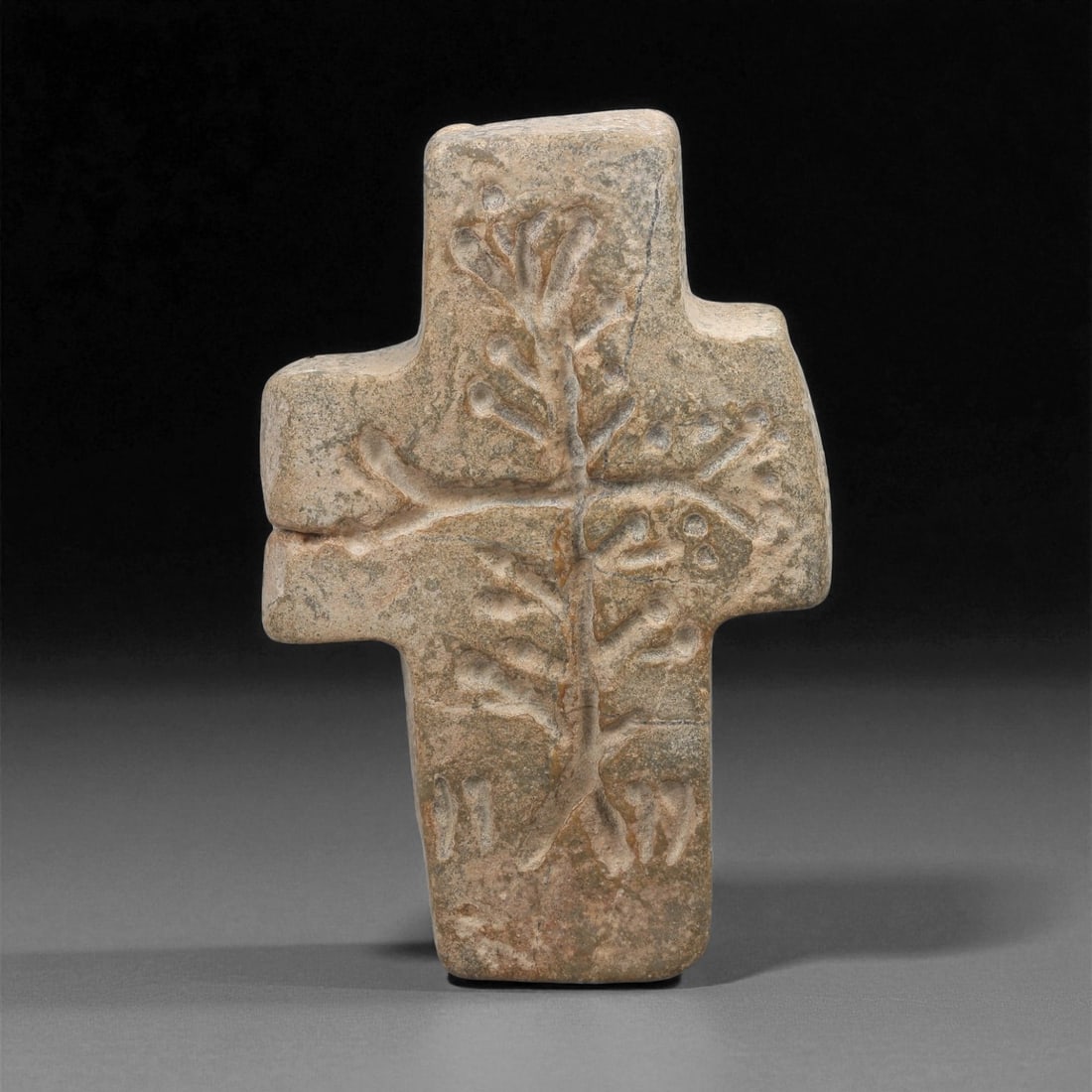 An Early Christian Stone Carved Cross Plaque, 4th-7th Century CE, 57LB (1 of 2)