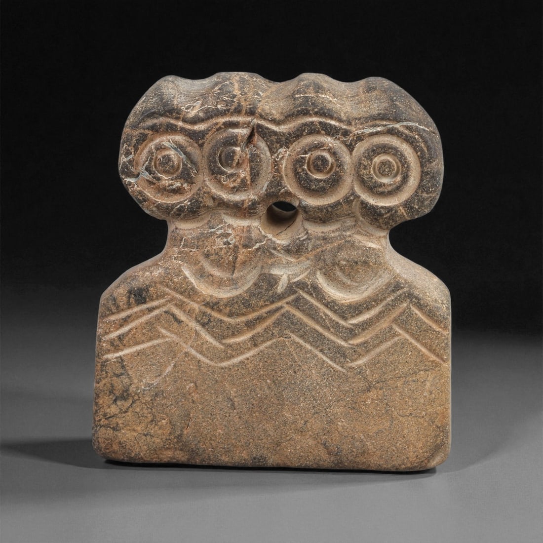 A Near Eastern Stone Multi-Headed Eye Idol, 4th-3rd Millennium BCE, 56ZB (1 of 2)