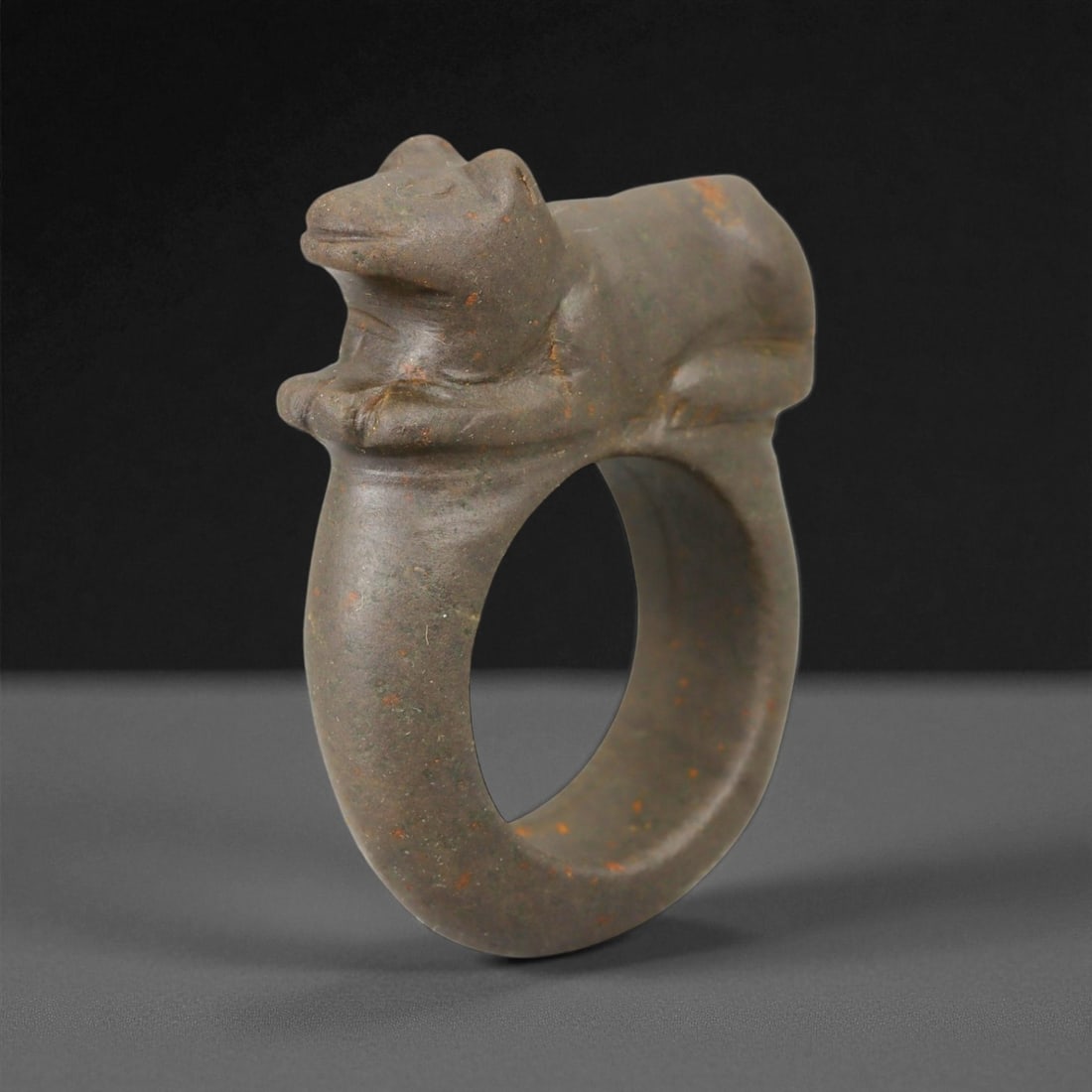 A Mesopotamian Steatite Ring with Reclining Animal Motif, c. 2nd-1st Millennium BCE, 4.3cm, 18EQ (1 of 3)